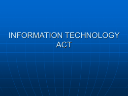 INFORMATION TECHNOLOGY ACT