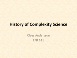 History of Complexity Science