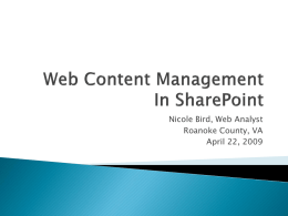 Web Content Management In SharePoint