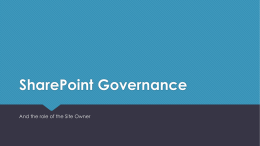 SharePoint Governance