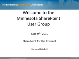 SharePoint for the Internet