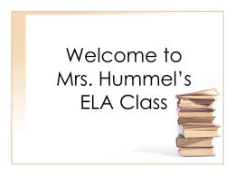 Welcome to Miss Palinski’s 7th Grade ELA Class!