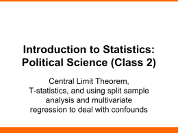 Introduction to Statistics: Political Science (Week 1)