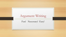 Argument Writing - Dallastown Area School District