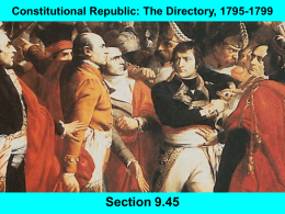 The Constitutional Republic: The Directory, 1795-1799