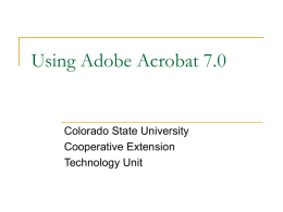 Using Adobe Acrobat 7.0 - Colorado State University