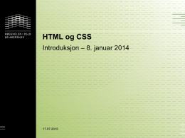 HTML og CSS