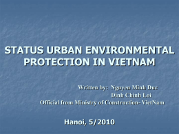 STATUS URBAN ENVIRONMENTAL PROTECTION IN VIETNAM …