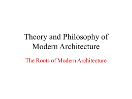 Theory and Philosophy of Modern Architecture