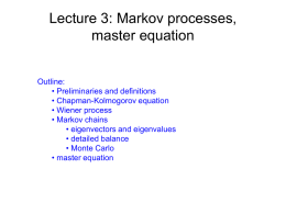 Lecture 3: Markov processes, Master equation