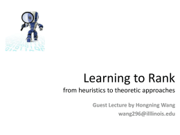 Learning to Rank from heuristics to theoretic approach