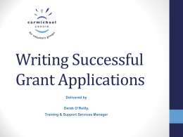 Writing Successful Grant Applications