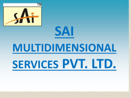 SAI MULTIDIMENSIONAL SERVICES PVT. LTD.