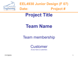 Project Title - University of Florida