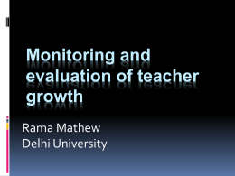 Monitoring and Evaluation of Teacher Policy
