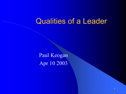 Qualities of a Leader