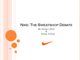 Nike : The Sweatshop Debate