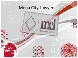 Presention Name - Mena City Lawyers