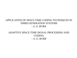 APPLICATION OF SPACE-TIME CODING TECHNIQUES IN …