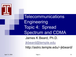 Telecommunications Engineering Topic 2: Modulation and FDMA