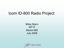 Icom ID-800 D-Star Project Proposal (Powerpoint)
