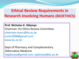 Ethical Considerations In Research Involving Human Subjects