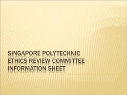 Ethics Review Committee Information Sheet
