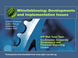 The Challenges of Whistleblowing Implementation