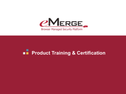 eMerge Certification Module 1