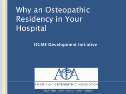 OGME Development Initiative - American Osteopathic Association