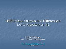 MEPRS Data Sources and Differences: EAS IV Repository vs. M2