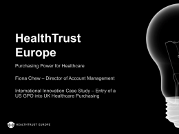 HealthTrust Europe Overview