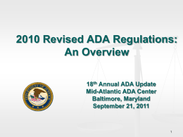 DOJ’s 2010 ADA Accessibility Standards