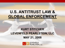 U.S. ANTITRUST LAW & GLOBAL ENFORCEMENT