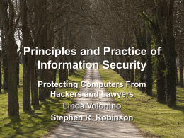 Principles and Practice of Information Security