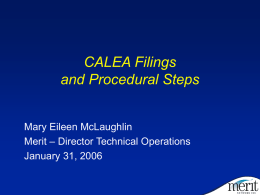 CALEA Filings and Procedural Steps