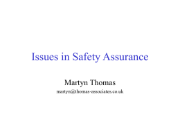 Issues in Safety Assurance