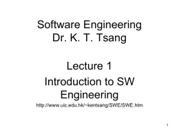 Object-Oriented Programming Dr. K. T. Tsang