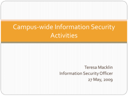 Campus-wide Information Security Activites