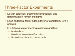 Three-Factor Experiments