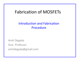 Fabrication of MOSFETs