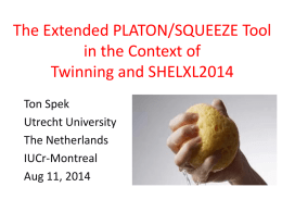The SQUEEZE Tool in PLATON and its use with SHELXL2013