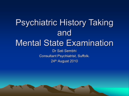 Psychiatric History Taking