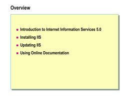 Module 1: Installing Internet Information Services 5.0
