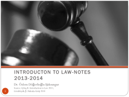 INTRODUCTON TO LAW- SUMMER SCHOOL NOTES