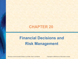 Ch 20 - Finance and Risk - Pearson Education Canada