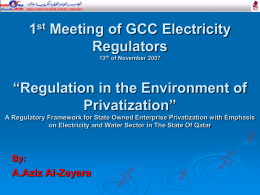Regulation in the Environment of Privatization “A
