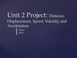 Unit 2 Project: Distance, Displacement, Speed, Velocity