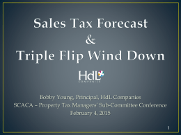 Sales Tax Trends and Forecast & Triple Flip Wind Down