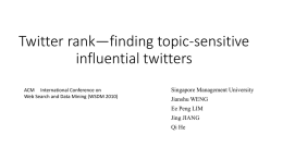 Twitter rank—finding topic-sensitive influential twitters